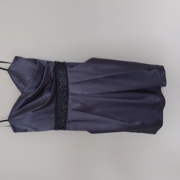 B Smart Formal Strapless Gown, Size 5/6, Blue/Gray Color, Beaded Waist - Picture 2 of 11